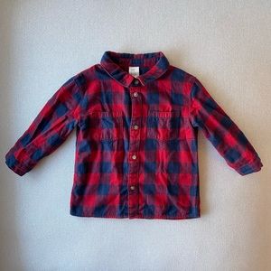 H&M Cotton Collar Button Down Checked Shirt 9-12M